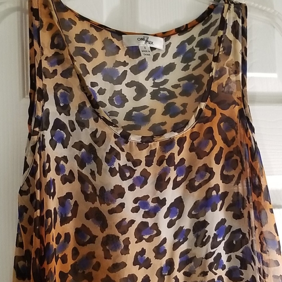 Fringed/Semi Sheer/Multi Colored Top/Animal 8-10 - Picture 3 of 4